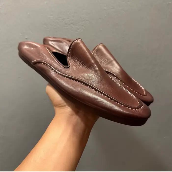 QHCCID Mocassins en cuir de cheval de haute qualité