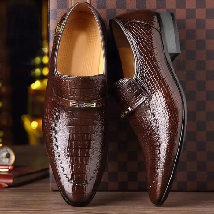 Nouveaux hommes chaussures de luxe motif Crocodile