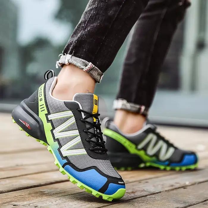 Chaussures de randonnée imperméables en cuir pour homme et femme, baskets d'extérieur à lacets, chaussures de trekking, escalade, chasse et promenade en montagne