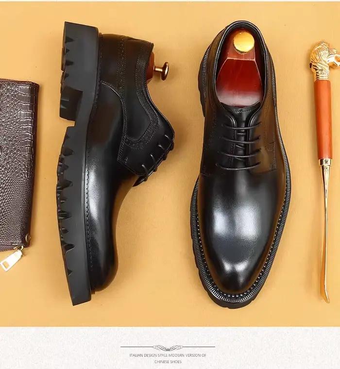 Chaussures habillées pour hommes fabriquées à la main en cuir bout pointu grande taille mariage de luxe Style européen chaussures haut de gamme qualité élégante