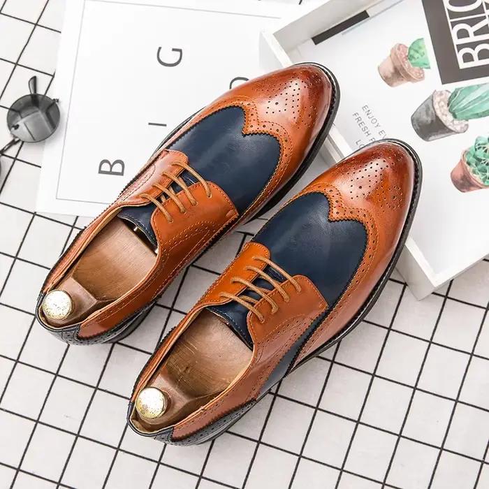 Chaussures d'affaires formelles marron pour hommes