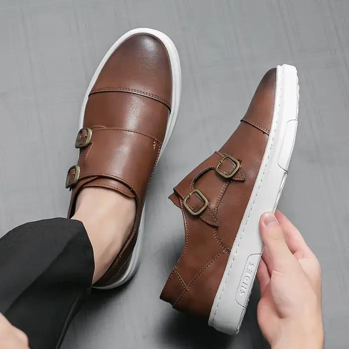 Chaussures décontractées pour hommes à double boucle