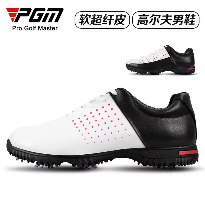 Chaussures de golf imperméables et respirantes pour homme avec semelles antidérapantes et tiges en cuir synthétique pour les amateurs de golf et les joueurs expérimentés