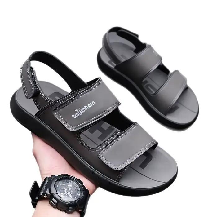 Sandales en cuir pour hommes 2026 – Tongs décontractées antidérapantes pour l'extérieur