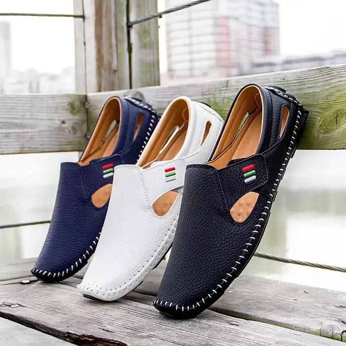Mocassins en cuir souple pour hommes