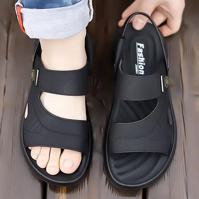 Sandales décontractées pour hommes avec sangles réglables et semelle antidérapante pour les promenades estivales sur la
