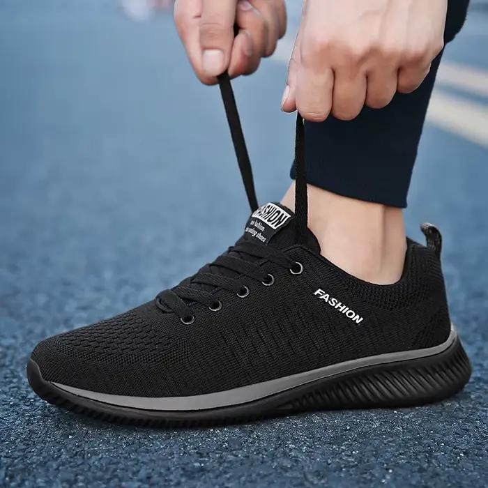 Baskets hommes course marche tricot chaussures mode décontracté haute qualité Sport athlétique gymnase léger