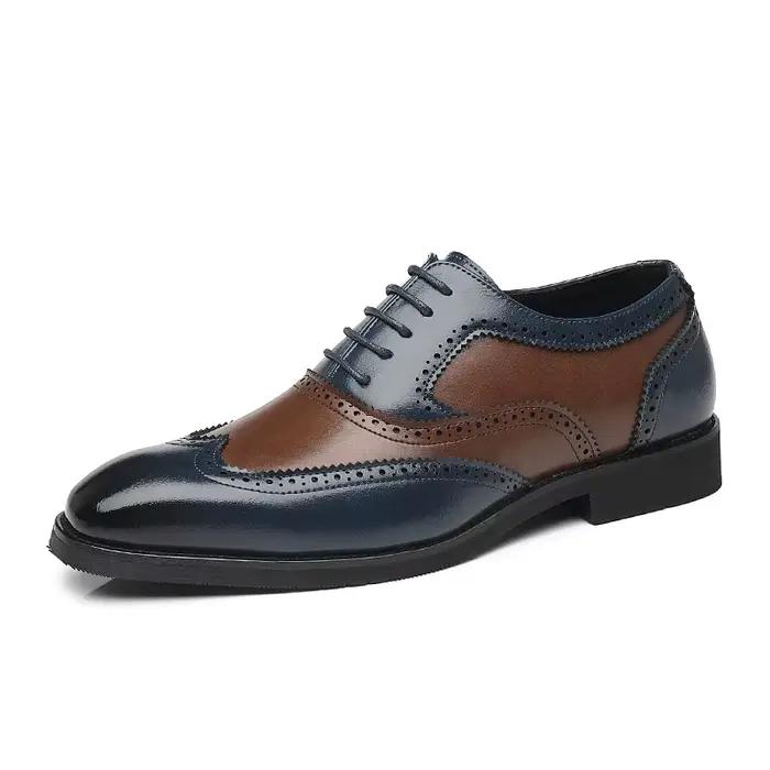 Brogues en cuir Oxford pour hommes bout pointu à lacets pour événements formels et semi-formels grandes tailles occasions spéciales