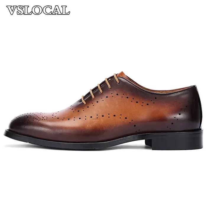Chaussures en cuir à lacets pour hommes, chaussures Oxford formelles, Parker pointu, marron, robe décontractée, mariage, affaires, luxe