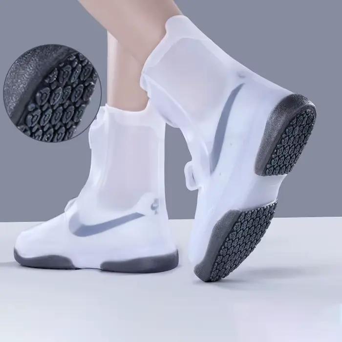 Couvre-chaussures imperméables en polyester solides pour homme et femme anti-dérapants et étanches pour protection de chaussures de pluie occaions quotidiennes et événements
