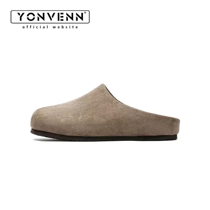 Original2025 été nouveau Birken pantoufles pour hommes Premium gris Style minimaliste Cleanfit vache daim extérieur sandales de plage