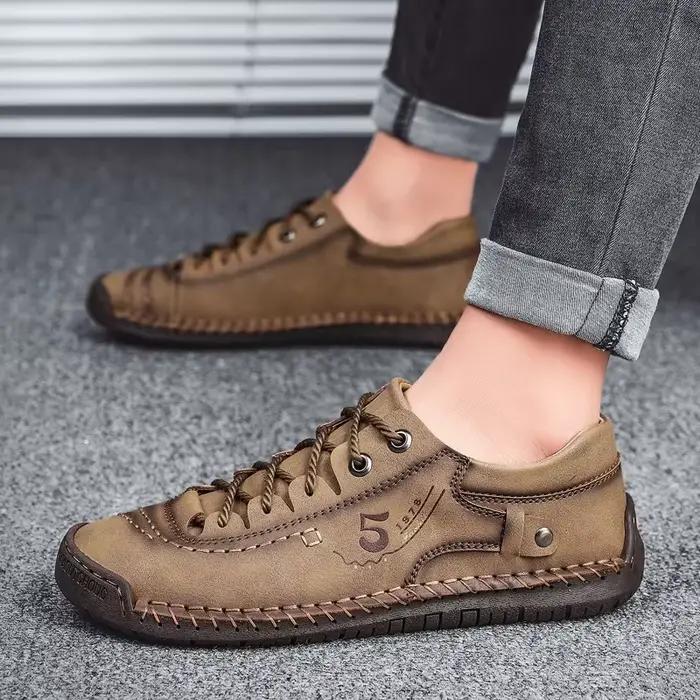 Hommes chaussures en cuir mocassin décontracté à la main grande taille 48 extérieur confortable de haute qualité mode