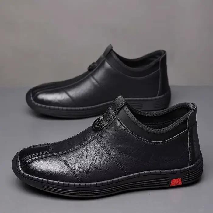 Chaussures décontractées pour hommes, style britannique tendance, à enfiler, pour la conduite, semelle souple, chaussures de loisirs respirantes, bout rond, talon plat, sportives