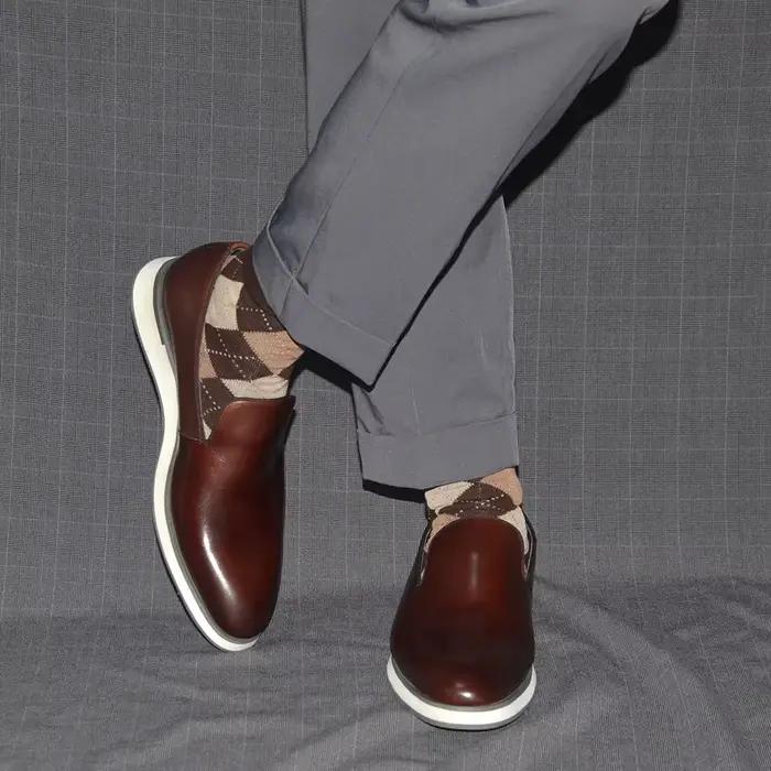 Chaussures mocassins classiques en cuir véritable pour hommes