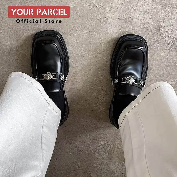Mocassins habillés pour hommes bout carré sans lacets en microfibre pour bureau et carrière élégants et confortables occassions spéciales