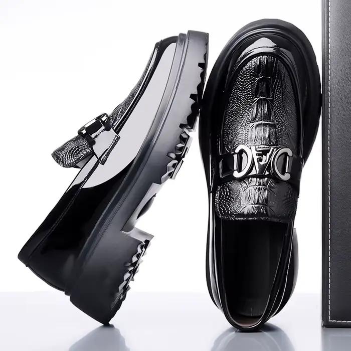 Chaussures Derby en Cuir Verni Homme Occasions Spéciales Élégantes Respirantes et Durables Pour Mariage et Travail