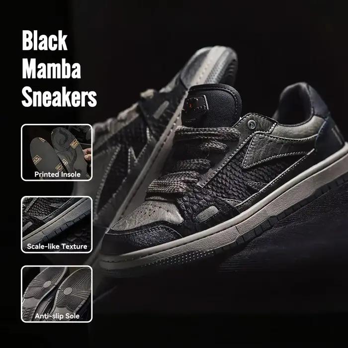 Maden décontracté serpent année noir Mamba hommes baskets basses semelle plate polyvalent