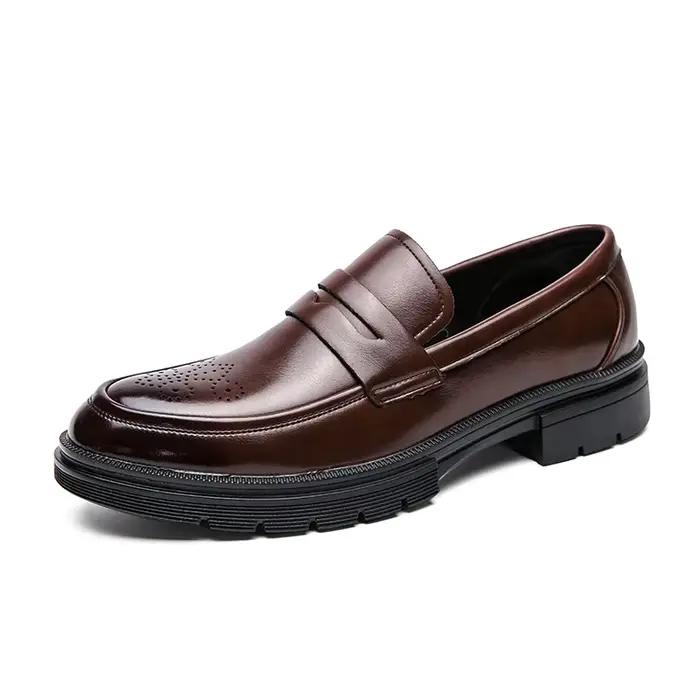 Chaussures habillées pour hommes rétro décontracté affaires chaussures en cuir hommes mocassins de bureau formel Social richelieu chaussures en cuir de mariage pour hommes