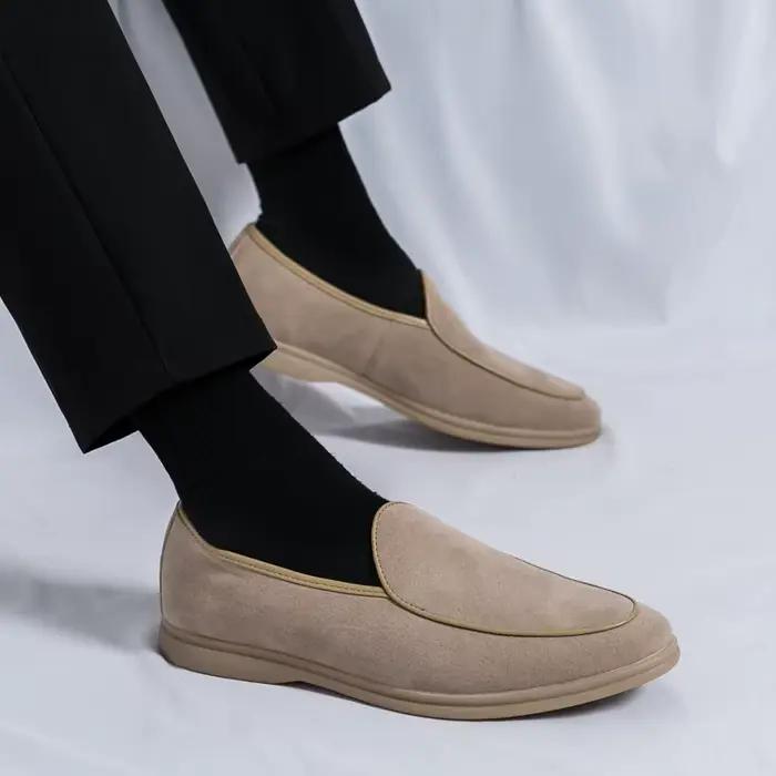 Mode hommes marque de luxe mocassins chaussures printemps Style britannique daim