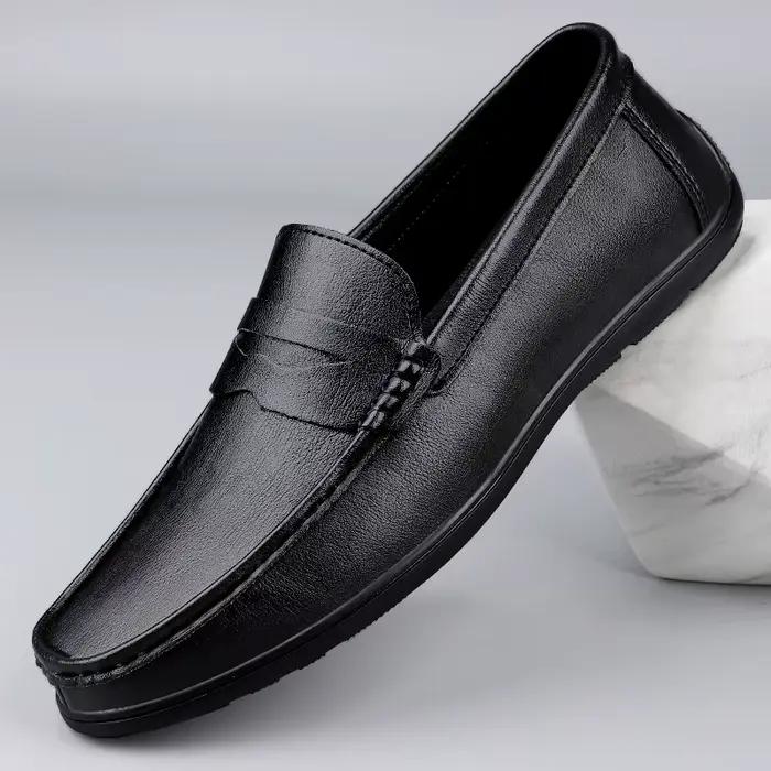 Mocassins en cuir véritable pour hommes