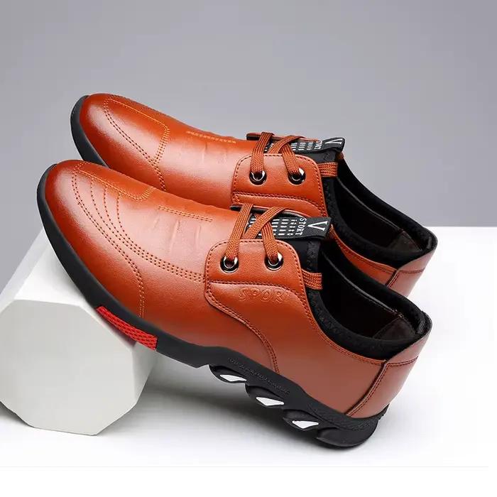 Chaussures en cuir à l'offre elles souples pour hommes, chaussures d'affaires décontractées, coordonnantes, respirantes, toutes assorties, 39-44, printemps, automne, nouveau, 2024