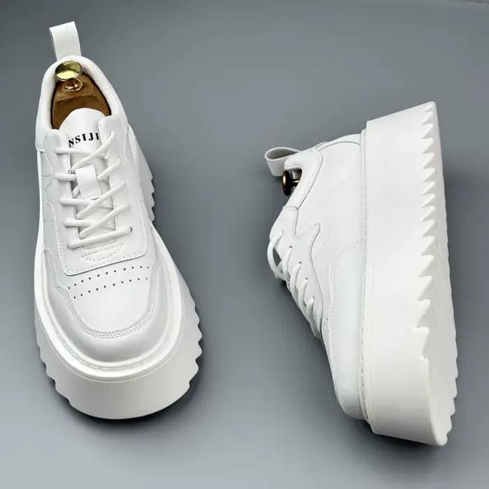 Baskets à plateforme pour hommes chaussures de luxe en cuir