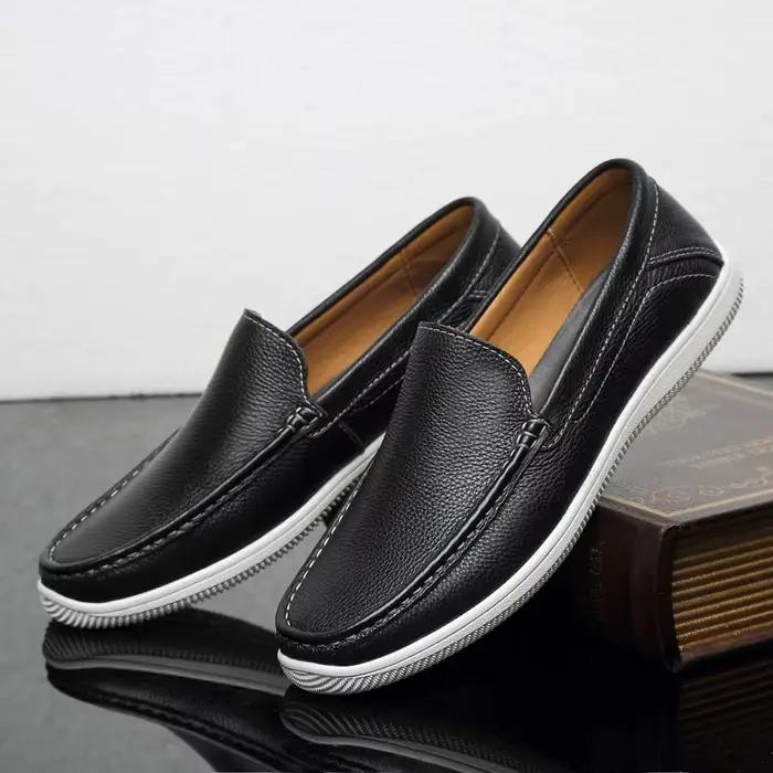Chaussures décontractées en cuir véritable pour hommes, mocassins à semelle faite à la main, chaussures de conduite pour hommes, chaussures de travail élégantes, Europe et Amérique, Hot Knowing