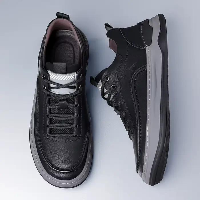 Chaussures de sport en cuir véritable pour hommes