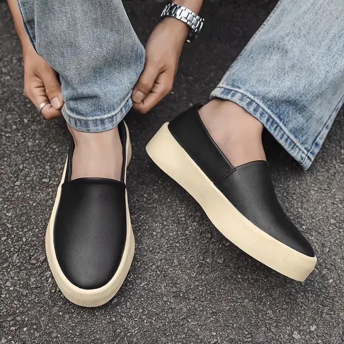2025 nouveaux hommes velours haricot chaussures à la mode une étape ensemble