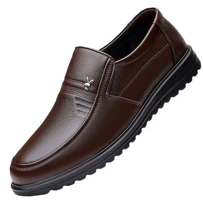 Chaussures en cuir véritable homme printemps automne imperméables antidérapantes polyvalentes pour homme occassions multiples