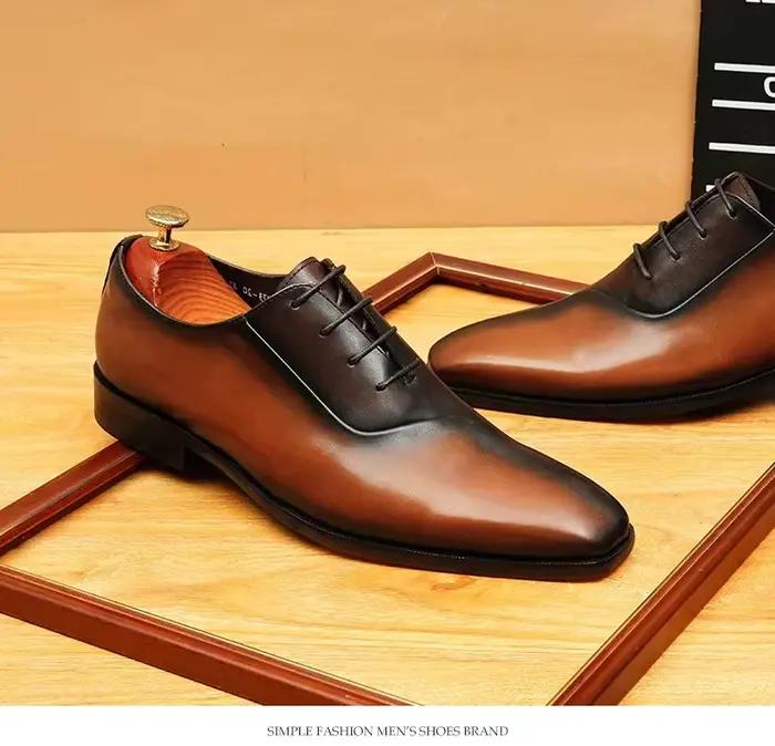 Chaussures en cuir à bout pointu pour hommes