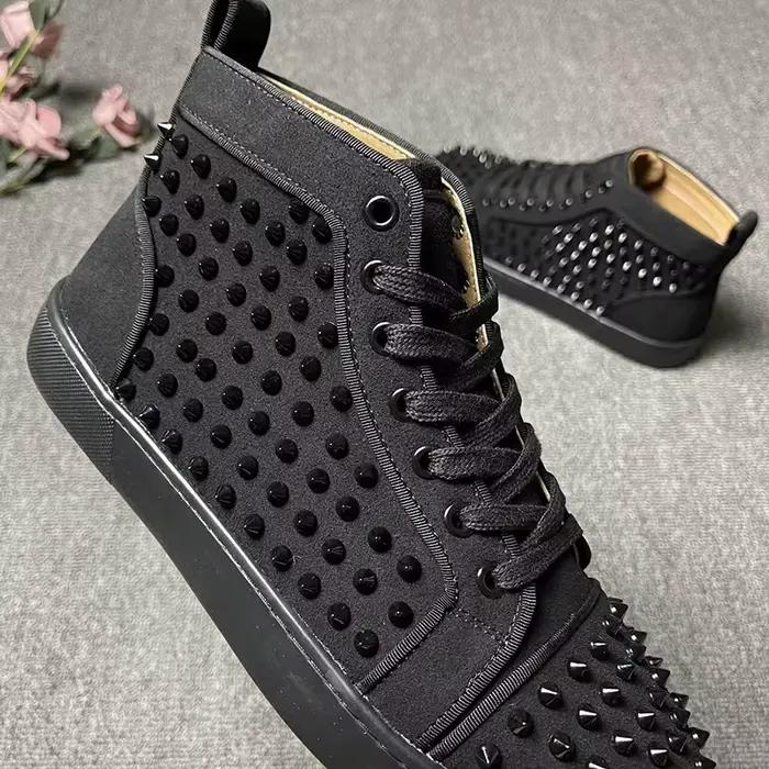 Marque italienne designer hommes bottes de luxe mode rivets chaussures scène discothèque vache daim cuir botte noir élégant cheville botas