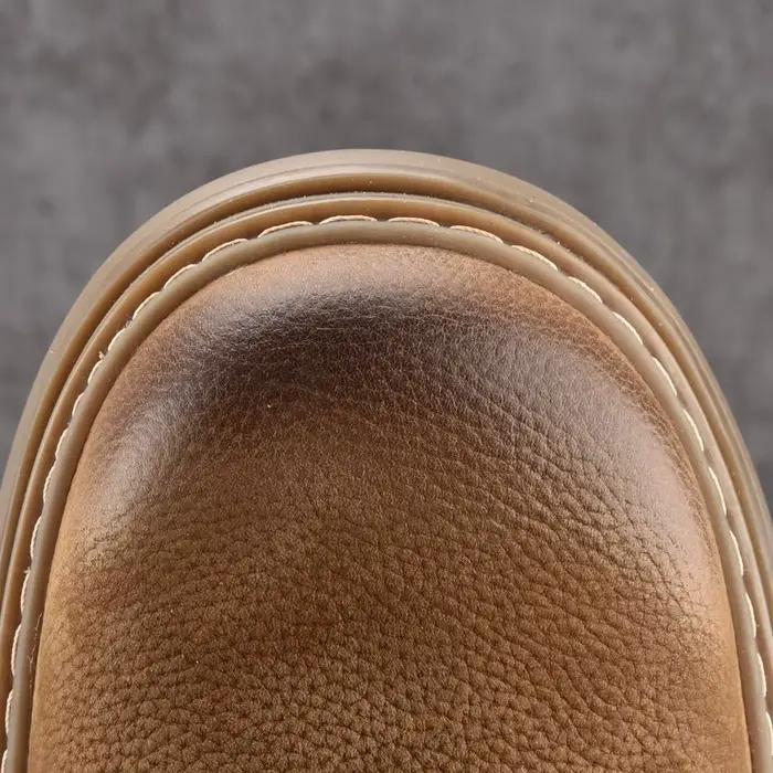 LIHUAMAO daim chaussures en cuir de vache sans lacet mocassins hommes