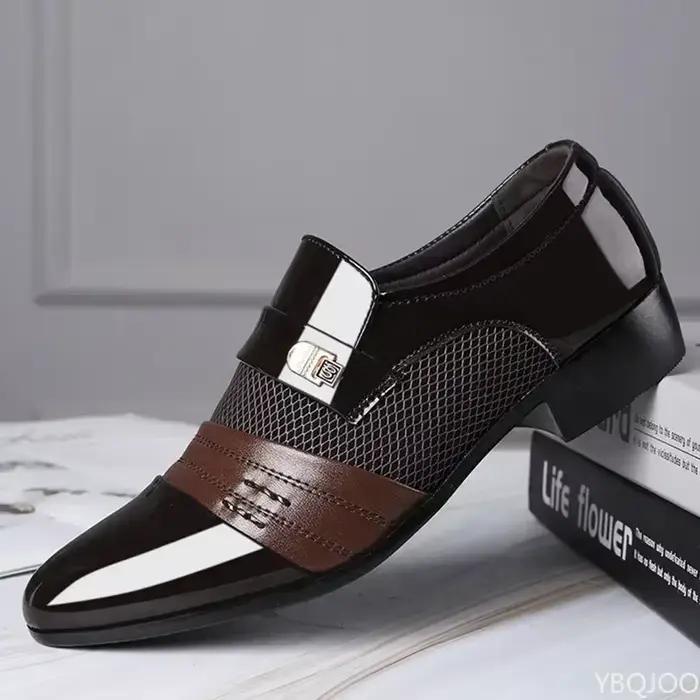 Chaussures provoqué en cuir à enfiler pour hommes