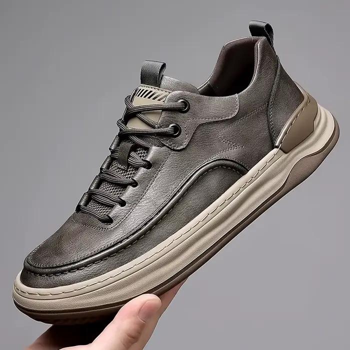 Chaussures de sport en cuir véritable pour hommes