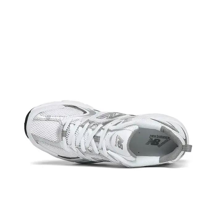 New Balance NB 530 Mesh, chaussures de course basses respirantes en cuir synthétique unisexe argent blanc
