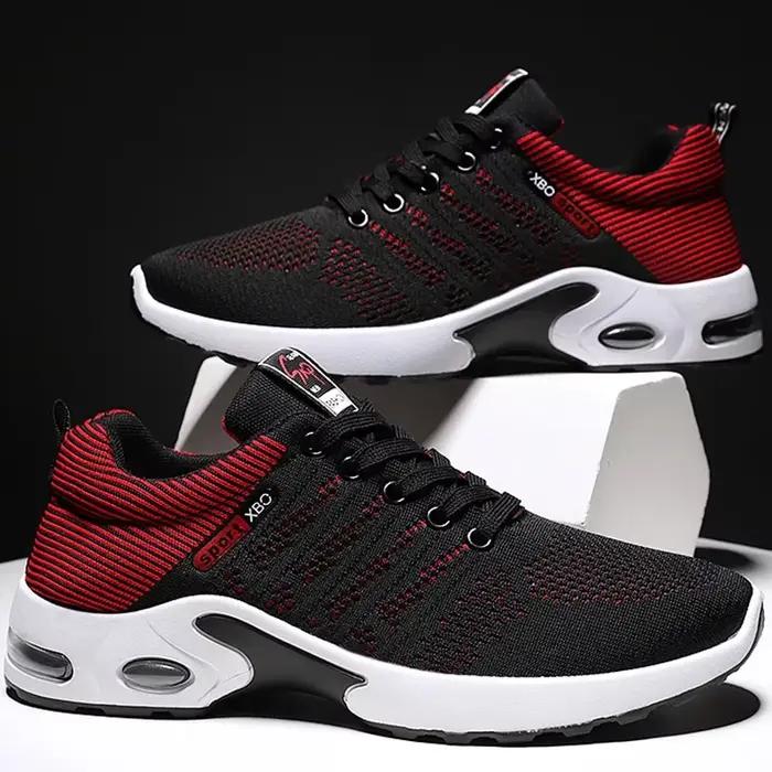 Chaussures de course respirantes en polyester pour hommes, semelle souple, coupe basse, parfaites pour les courses marathon et les sorties en plein air