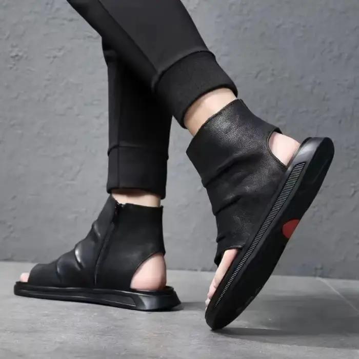 Hot New 2025 hommes sandales été plage mode loisirs japon Ninja créativité extérieur vache cuir homme sandale