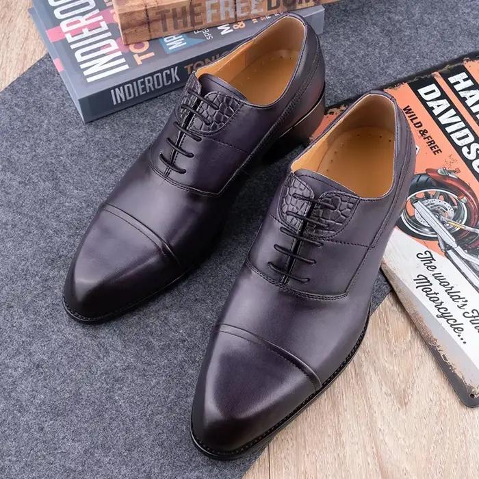 Oxfords chaussures habillées Pour hommes en cuir élégant mariage formel Soulier Pour Homme Classique à lacets Zapatos Hombre Sapato Masculino
