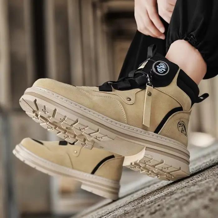 Bottes hautes en cuir pour hommes