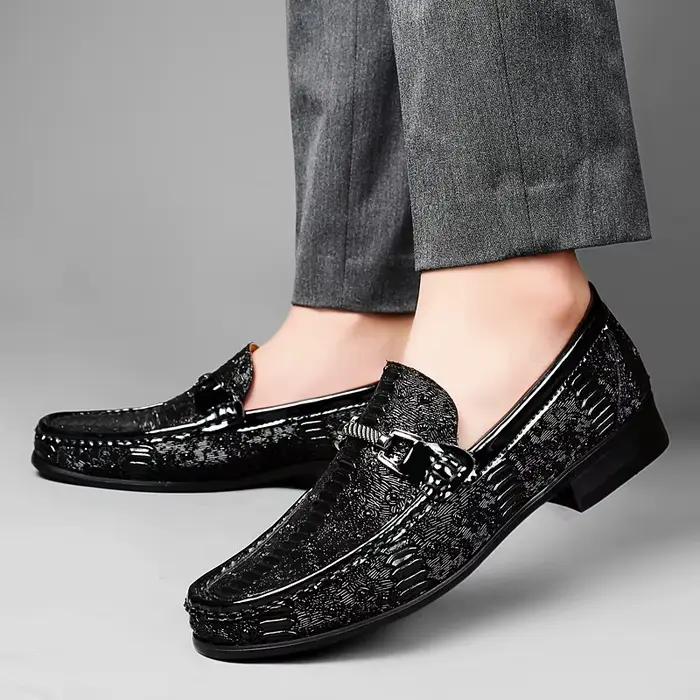 Mocassins en cuir véritable pour hommes