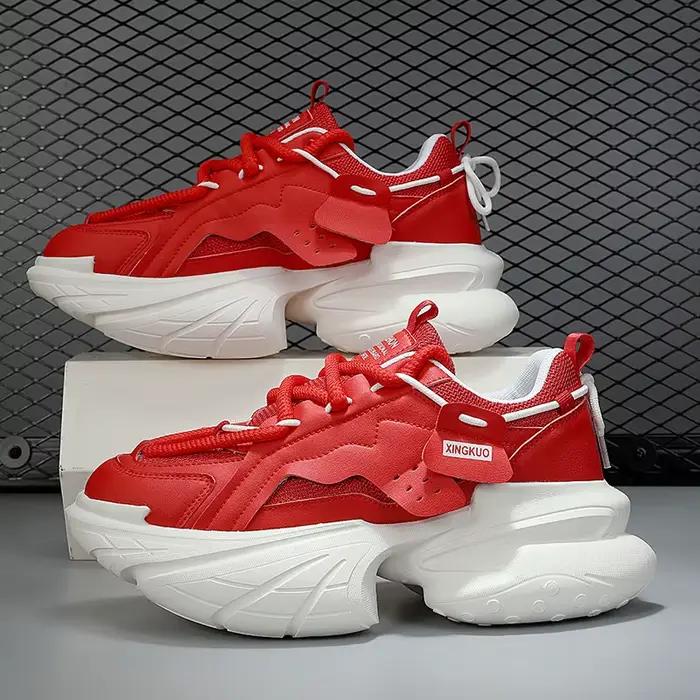 Marque rouge hommes hauteur augmentant chaussures de luxe automne espadrilles décontractées hommes plate-forme formateurs Design mode semelle épaisse baskets homme