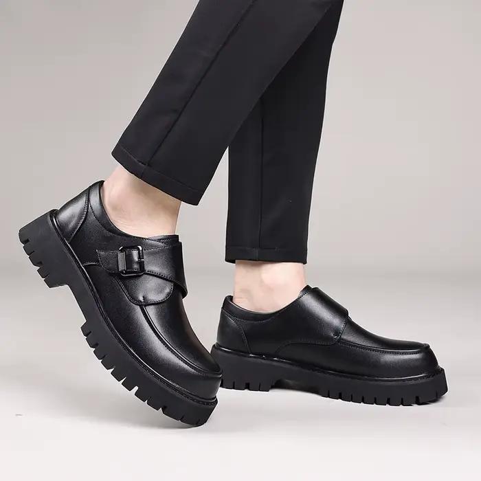 Chaussures décontractées en cuir italien pour hommes Oxford avec plateforme solide et semelle en caoutchouc pour toutes les occasions printemps automne