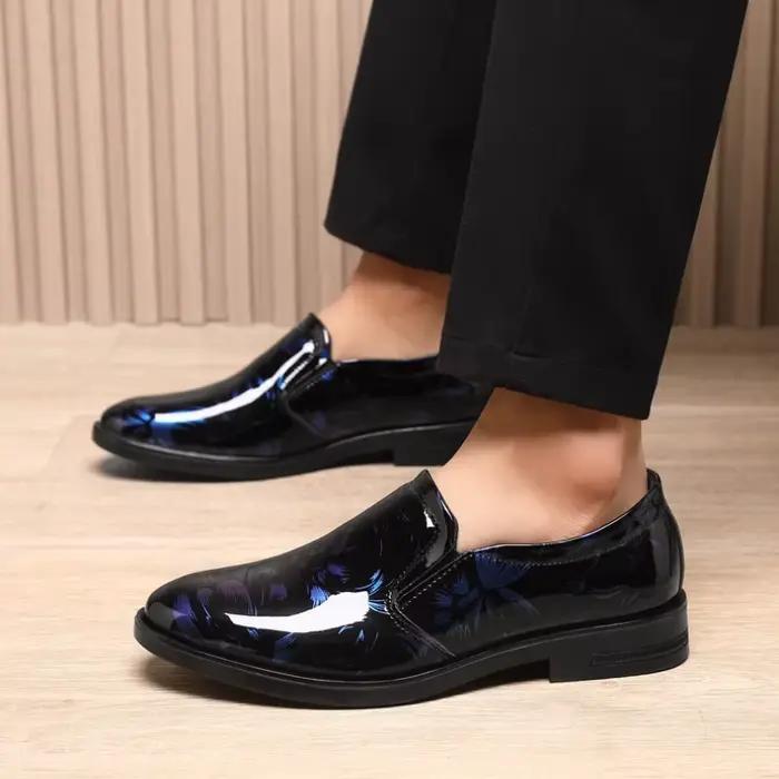 2025 nouvelles chaussures en cuir pour hommes motif Floral