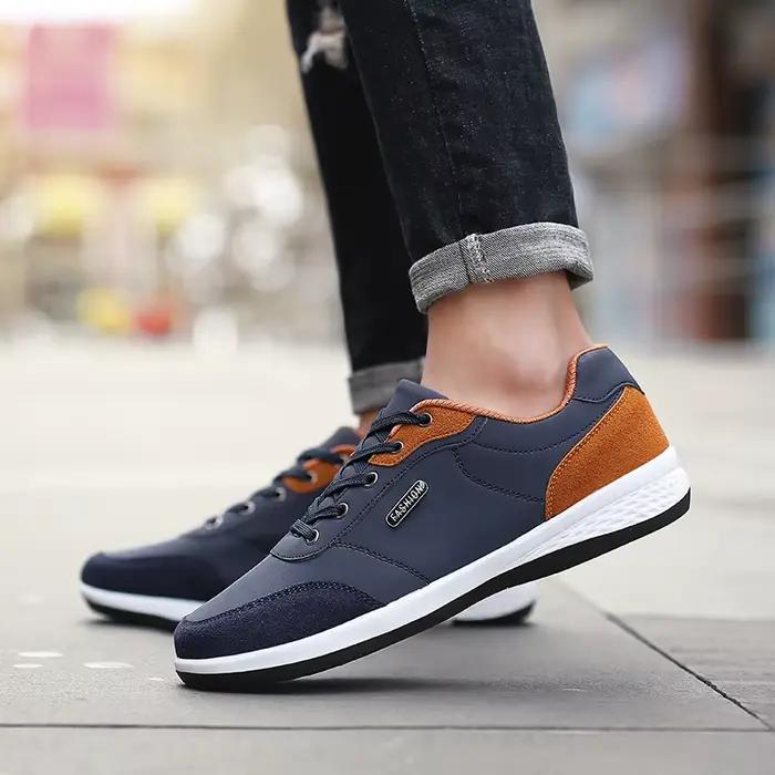 YRZL hommes chaussures printemps automne imperméable marche baskets loisirs mâle en cuir