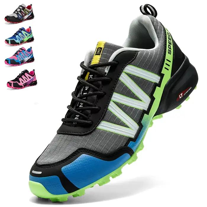 Chaussures de randonnée imperméables en cuir pour homme et femme, baskets d'extérieur à lacets, chaussures de trekking, escalade, chasse et promenade en montagne