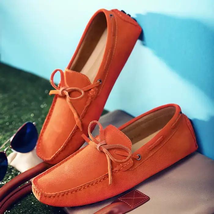 Taille 38-49 luxe hommes mocassins mocassins souples chaussures d'été homme haute qualité hommes chaussures décontracté daim véritable cuir conduite appartements
