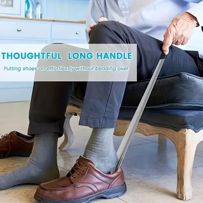 Chausse-pied en acier inoxydable à long manche ergonomique pour personnes âgées design moderne et élégant pour usage quotidien et occasions spéciales