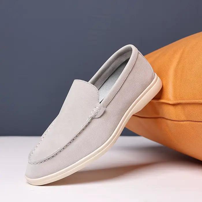 Mocassins Classiques en Daim pour Homme – Chaussures Habillées Formelles pour Mariage et Fêtes – Sapato Social Flats – Tailles 39-48