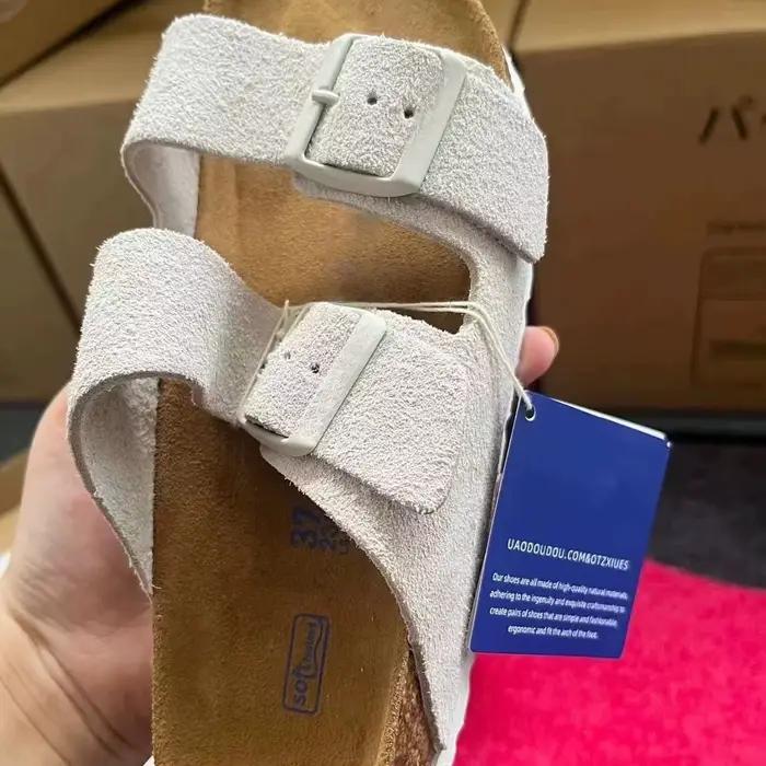 Nouvelles chaussures Bocken en cuir à semelle en liège pour le printemps et l'été, avec semelles épaisses et sandales ouvertes en daim de vachette monobloc.